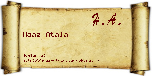 Haaz Atala névjegykártya
